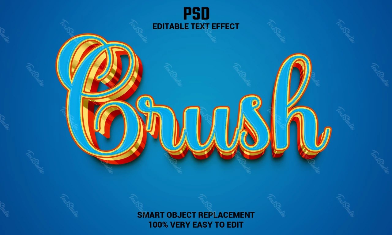 Brush Text Effect Free PSD File