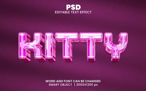 Hello Kitty Naked Text Effects, Editable Designs, PSD, Vectors and Fonts