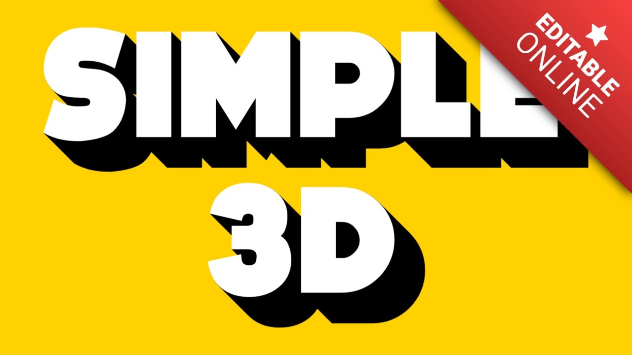 White 3D Text Effect Yellow Background Font Generator