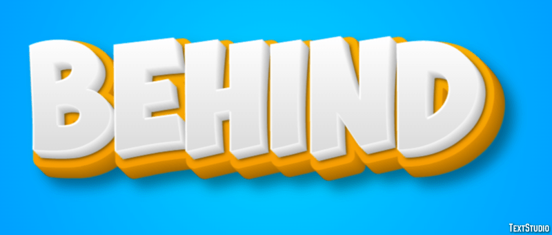 Behind | Yellow White 3D | Text Effect Generator