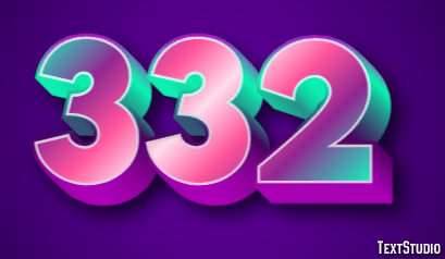 332 Text Effect and Logo Design Number