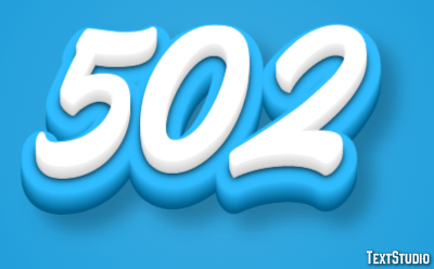 502 Text Effect and Logo Design Number