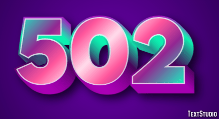 502 Text Effect and Logo Design Number