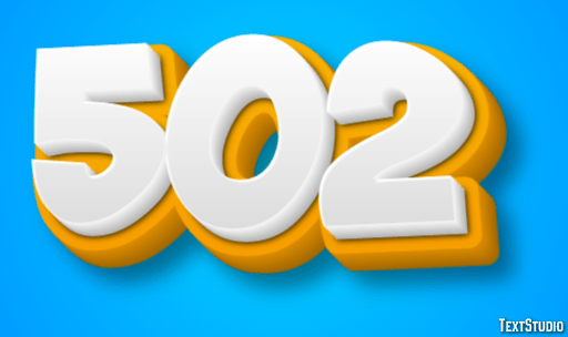 502 Text Effect and Logo Design Number