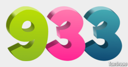 933 Text Effect and Logo Design Number