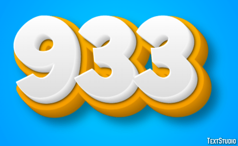 933 Text Effect and Logo Design Number