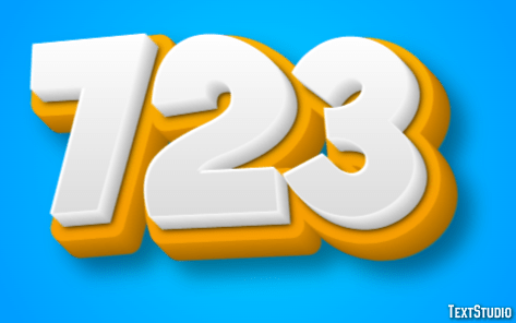723 | Yellow White 3D | Text Effect Generator