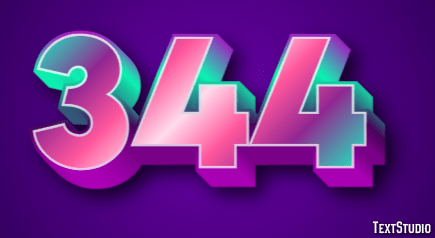344 Text Effect and Logo Design Number