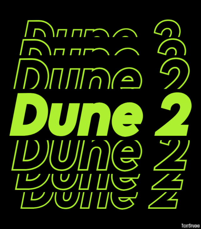 Dune 2 Efeito de texto e desenho de logotipo Tendência