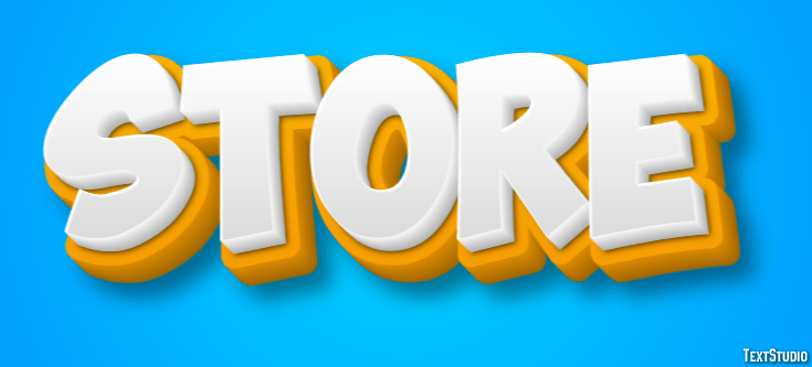 Store | Yellow White 3D | Text Effect Generator