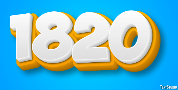 1820 Text Effect and Logo Design Number