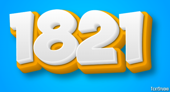 1821 Text Effect and Logo Design Number
