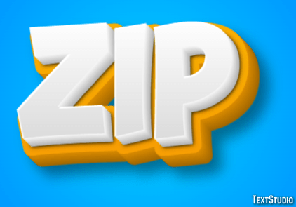 ZIP | Yellow White 3D | Text Effect Generator