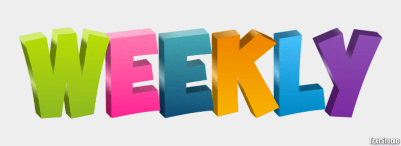 Weekly Text Effect and Logo Design Word