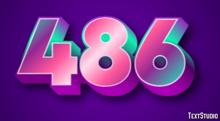 486 Text Effect and Logo Design Number