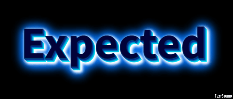 Expected | 3D With Blue Glow | Text Effect Generator