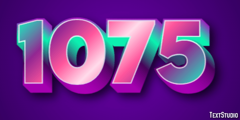 1075 Text Effect and Logo Design Number