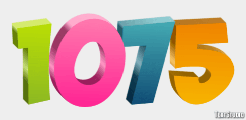 1075 Text Effect and Logo Design Number