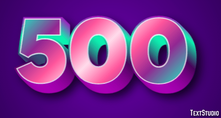 500 Text Effect and Logo Design Number