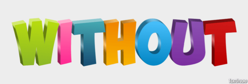 Without | Multi-color For The New Year | Text Effect Generator