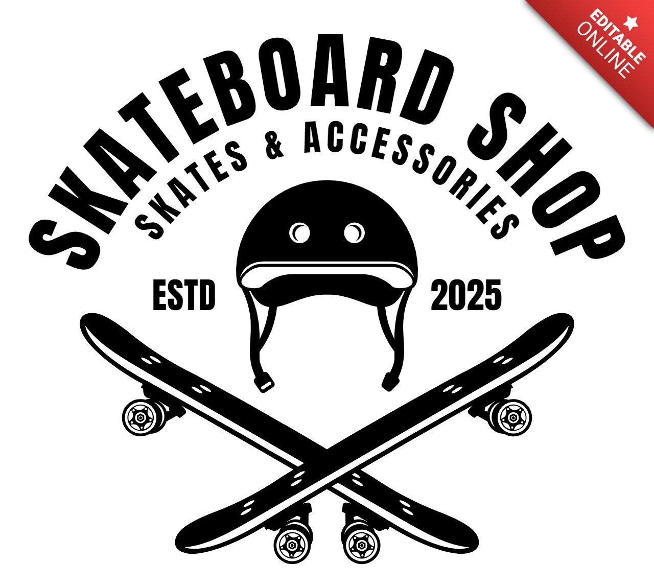 Modèle de logo pour un magasin de skateboard Modèle de design gratuit