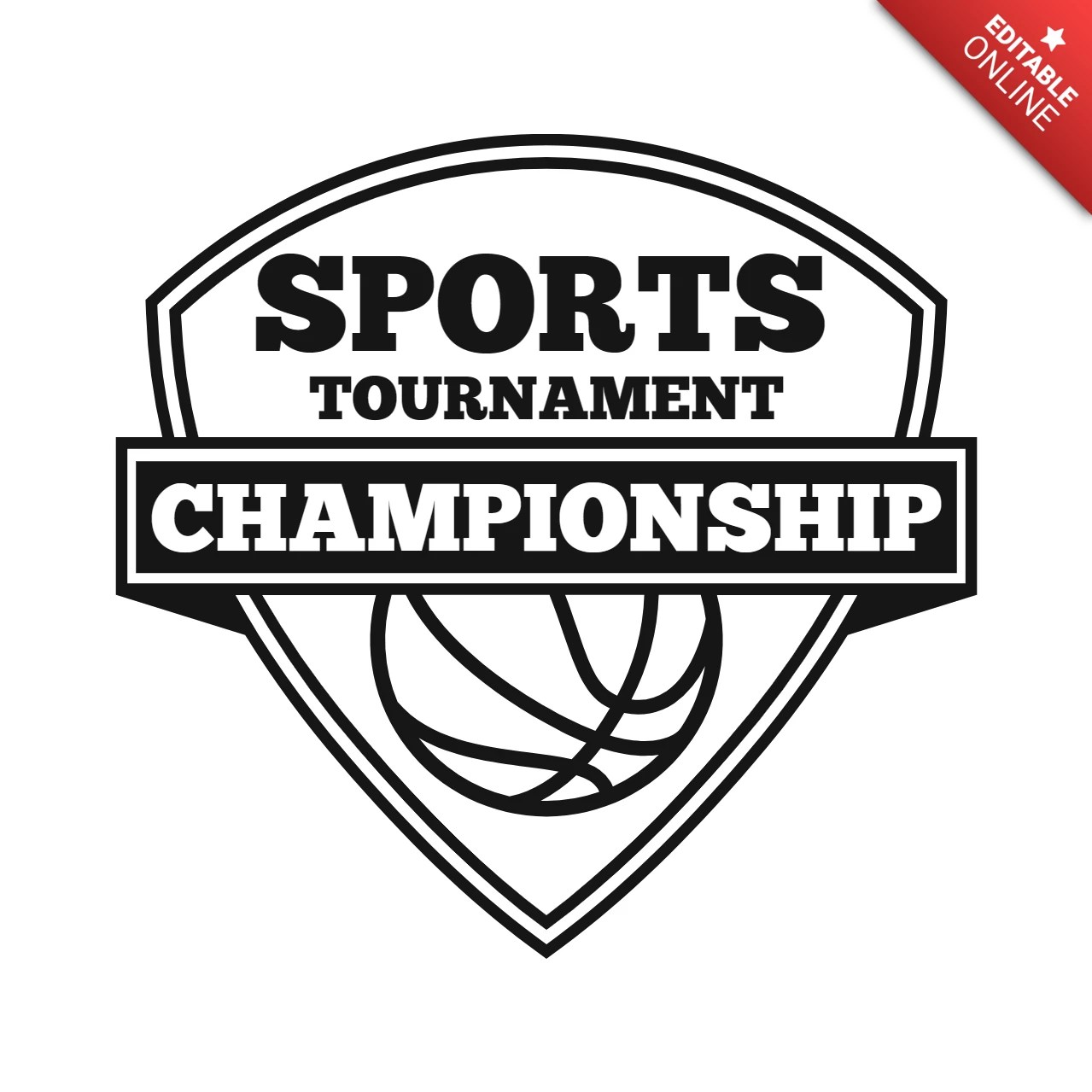 Basketball Tournament Championship Sports Logo Design Template Free
