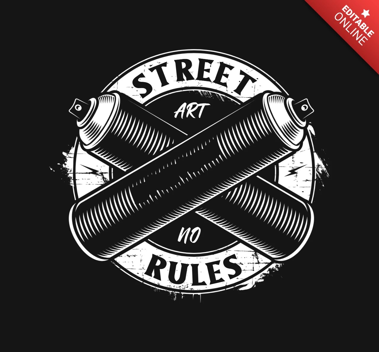 Graffiti Crossed Spray Cans TShirt Design Template Free Design Template