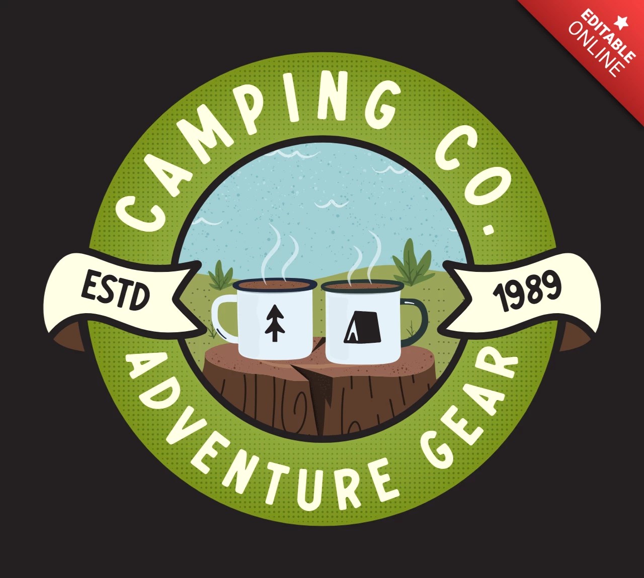 Camping Co Adventure Gear Badge Template Design Free Design Template