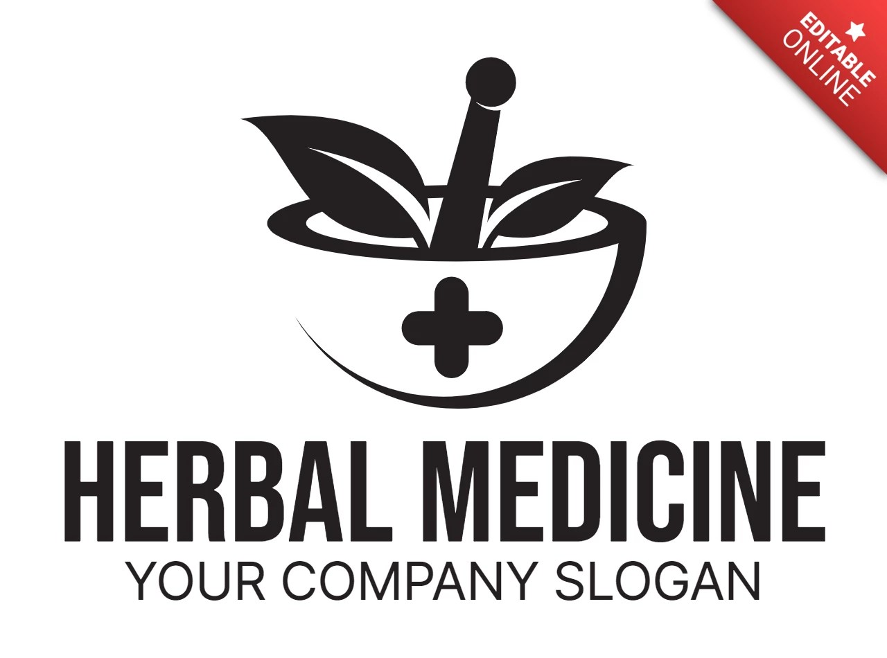 Herbal Medicine Logo Design Template Black Free Design Template