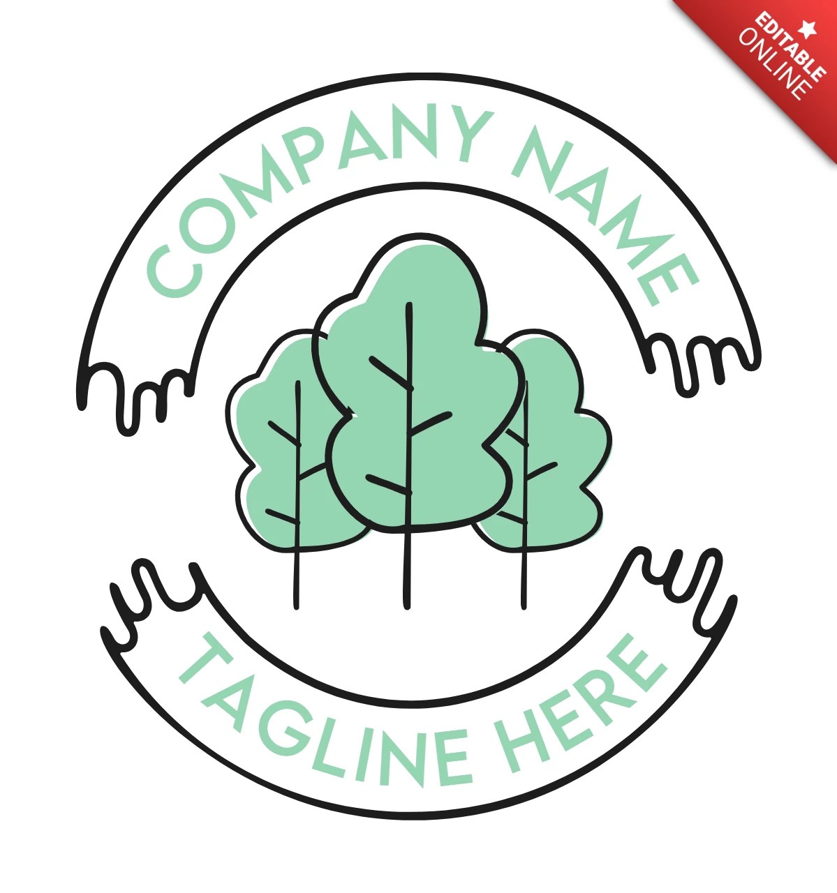 Green Tree Company Logo Template Design Free Design Template