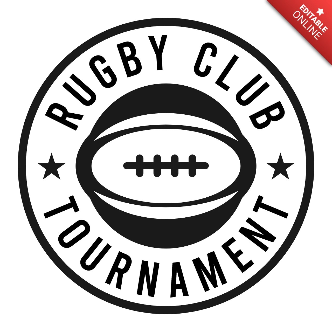 Plantilla de diseño de logotipo de torneo de club de rugby Modelo de diseño gratuita