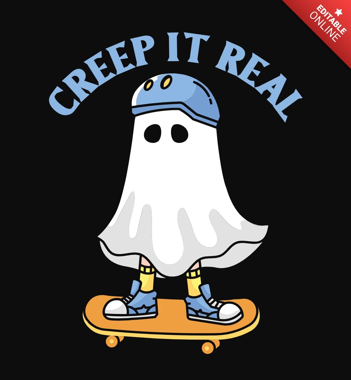 Creep it real ghost boy halloween tshirt design template Бесплатный