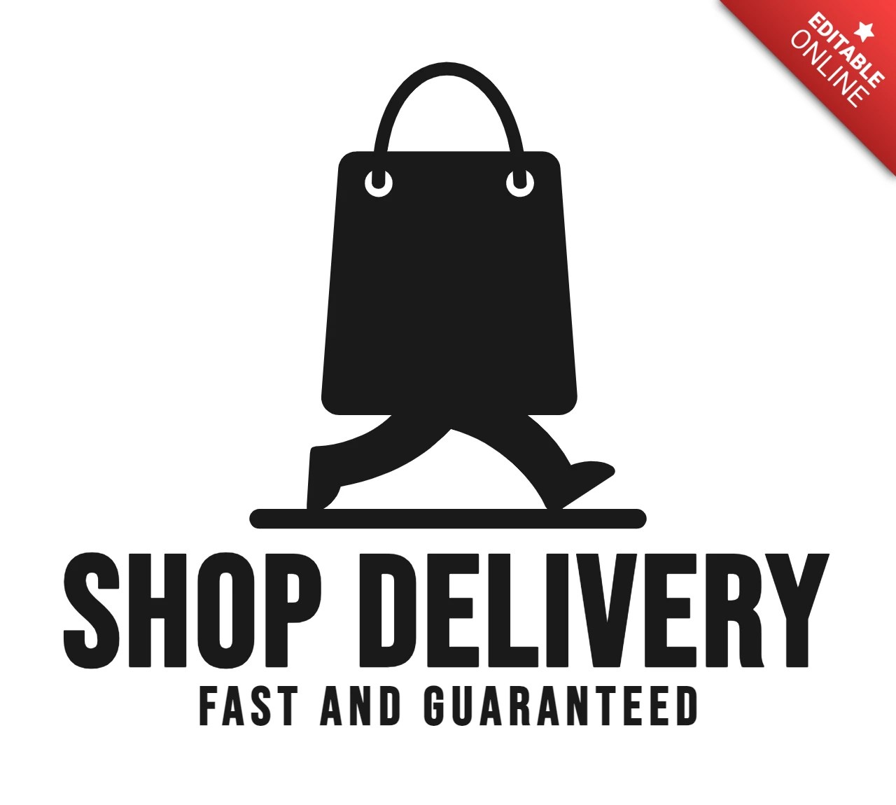 Fast and Guaranteed Delivery Service Logo Design Template Free Design
