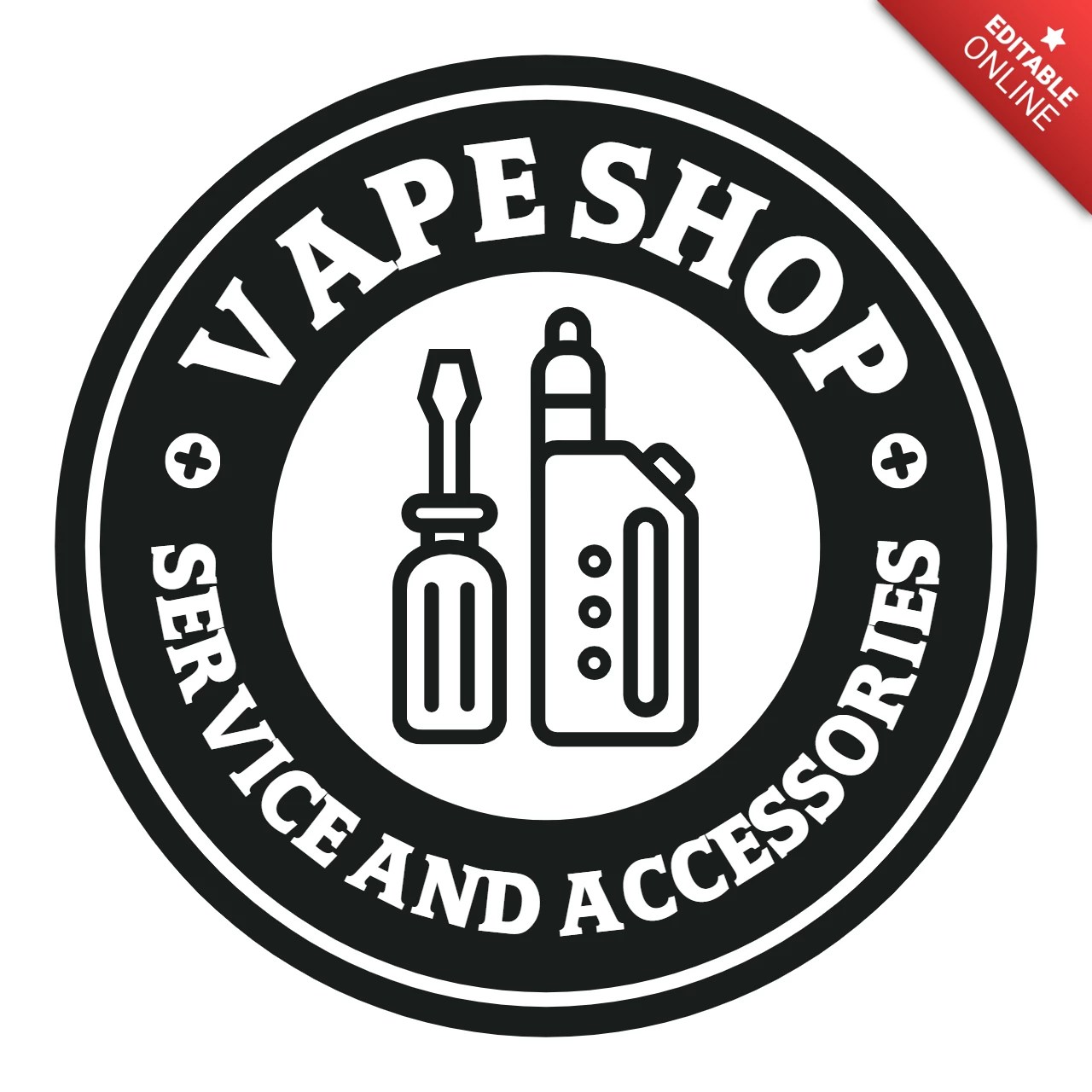 Service And Accessories Vape Shop Logo Design Template Free Design