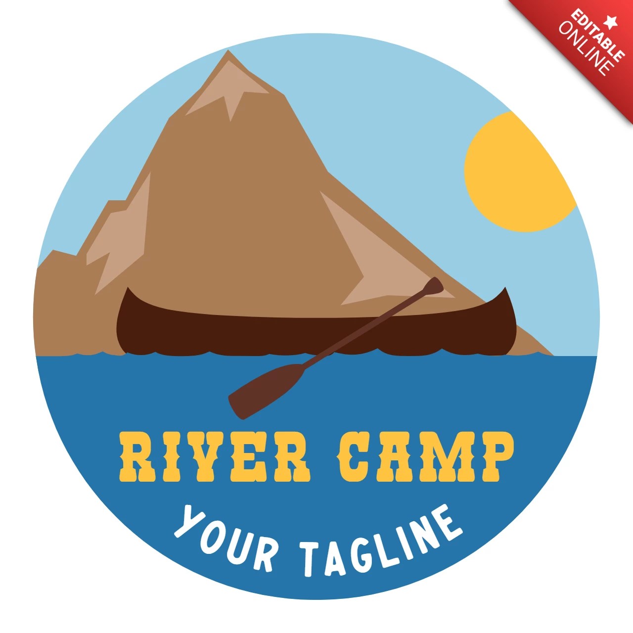 River Camp Canoe Badge Template Design Free Design Template