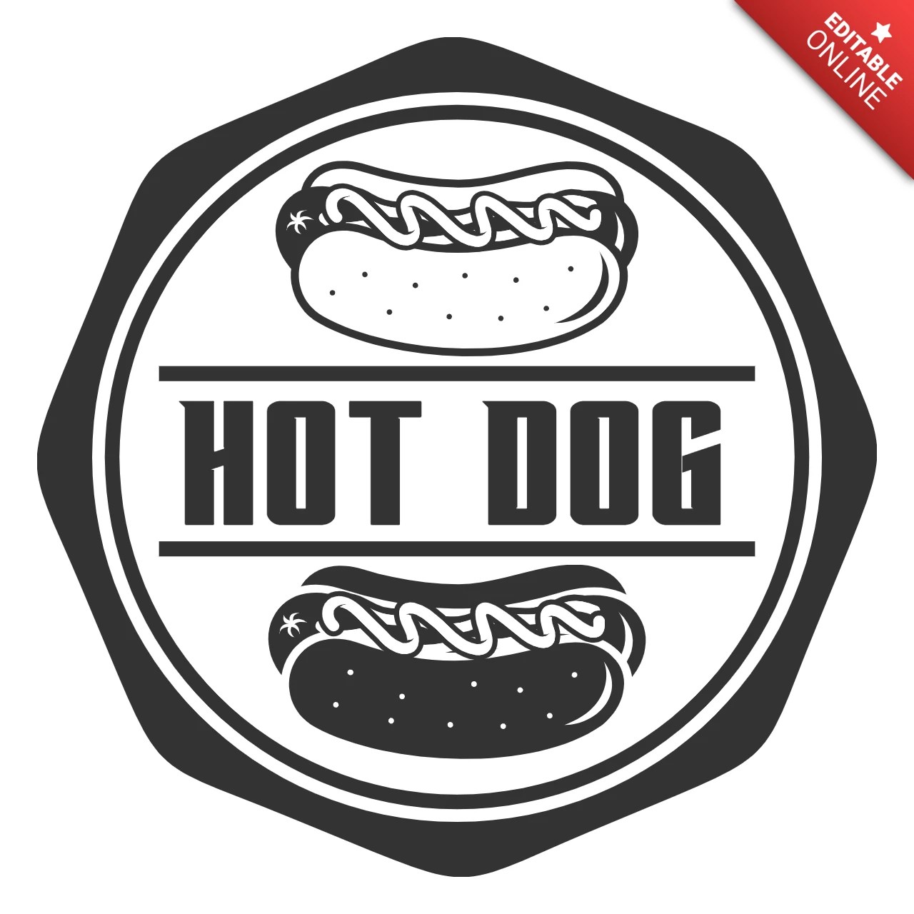 Modèle de logo pour hotdogs noir Modèle de design gratuit
