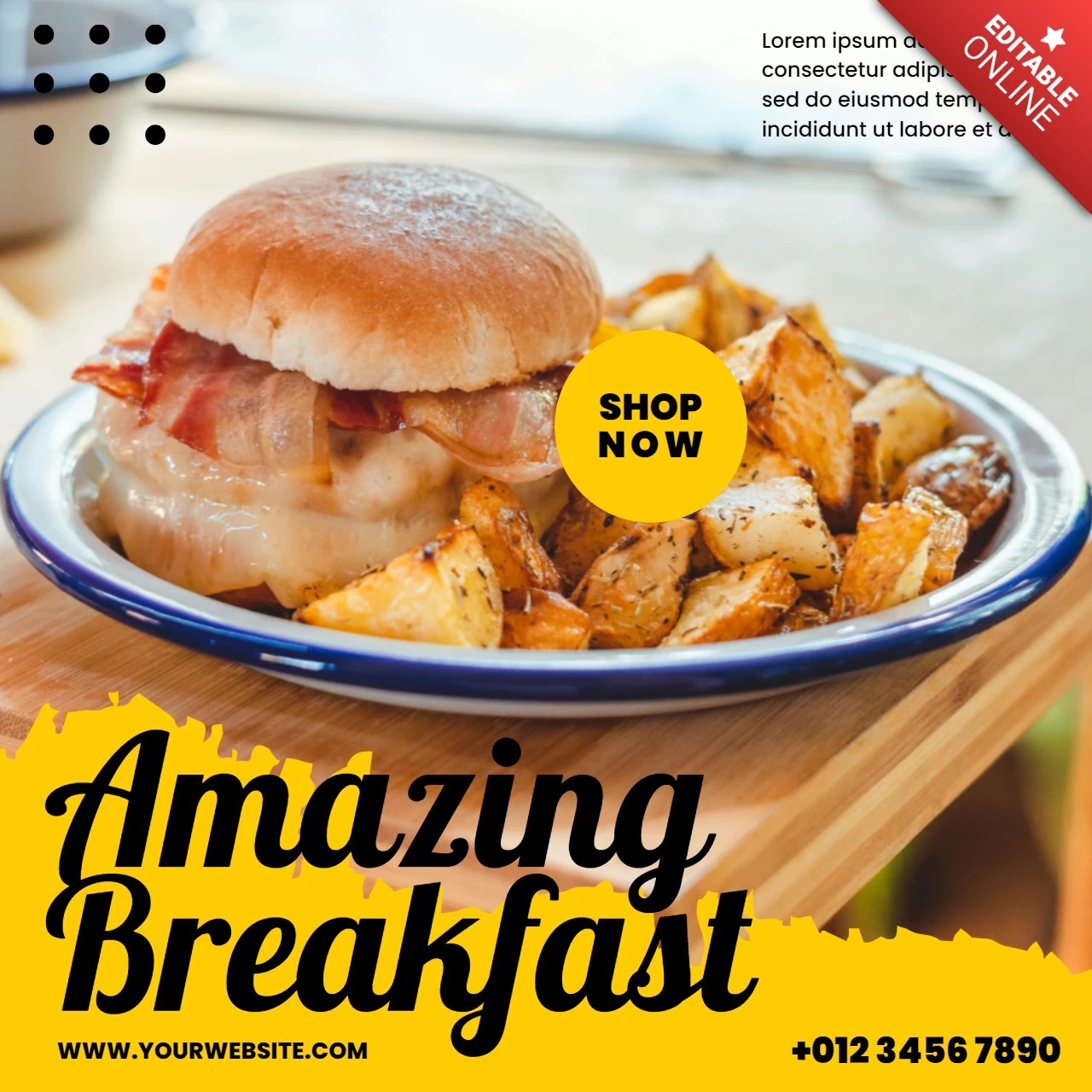 Yellow Paint Distinctive Advertising Social Media Post Design Template