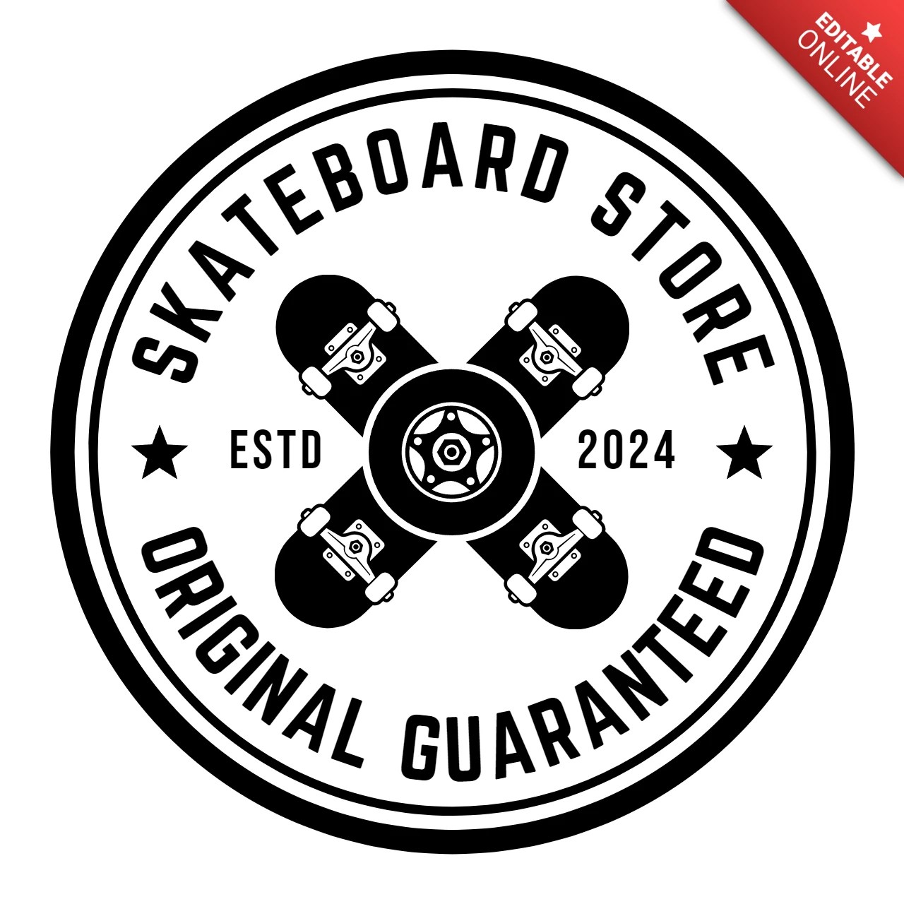 Original Skateboard Store Logo Design Template Free Design Template