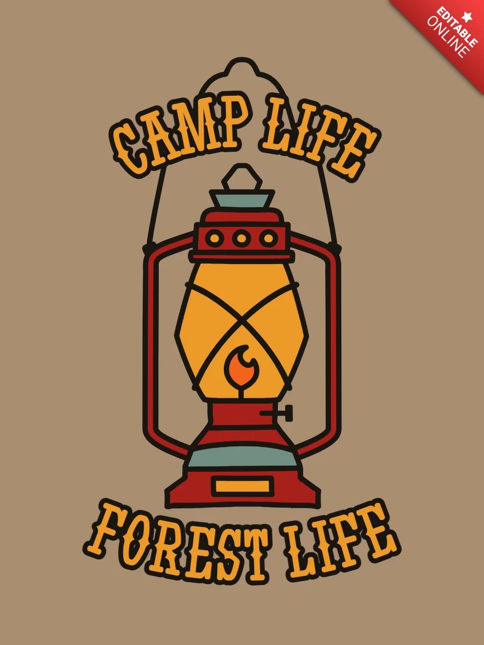 La vie en camp, la vie en forêt, la lanterne modèle de tshirt