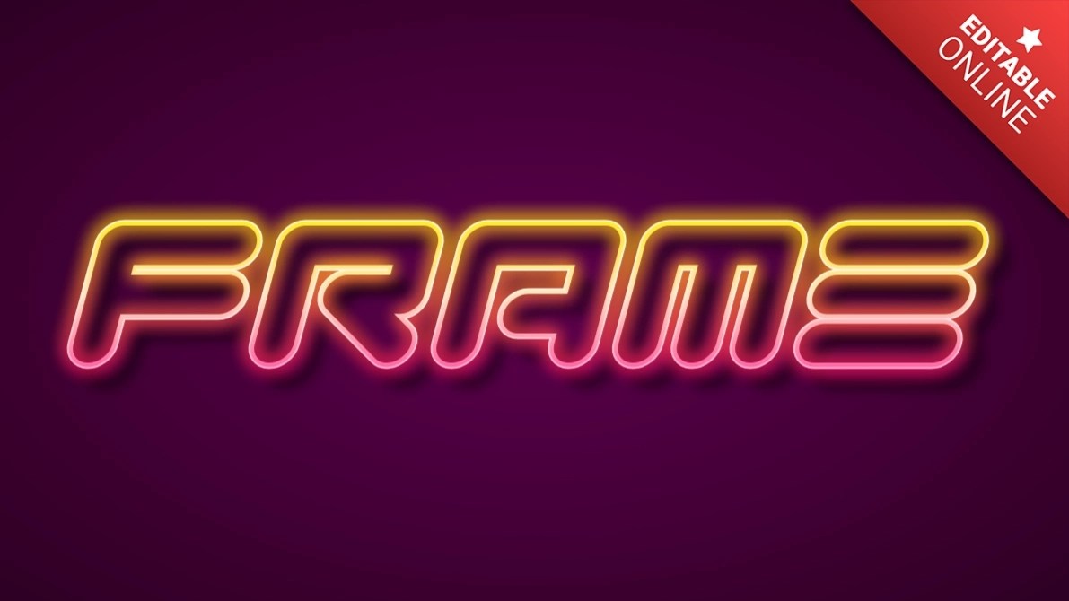 Frame Neon Font Text Effect Generator