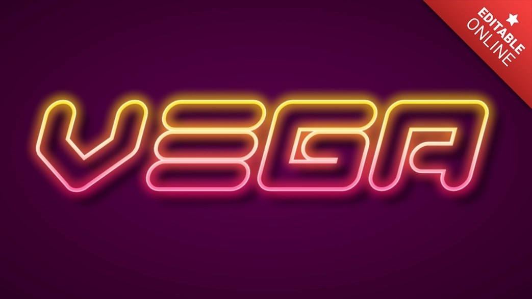 Vega Neon Font Text Effect Generator