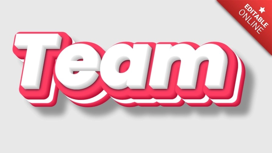 Team White Pink 3D Text Effect Generator