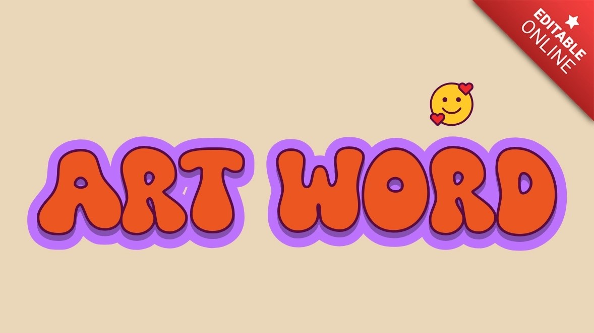 Art Word Lettering Good Vibes In Groovy Style Text Effect Generator