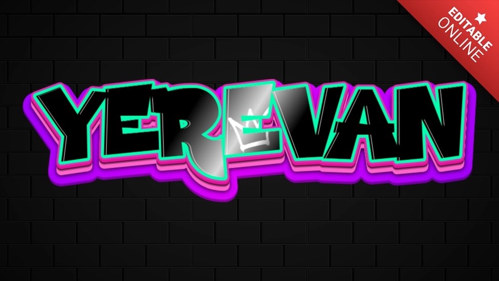 Yerevan グラフィティフォントオンライン テキストエフェクトジェネレーター