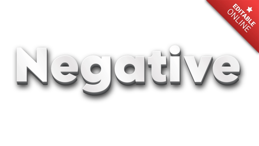 Negative | 3D Font | Text Effect Generator