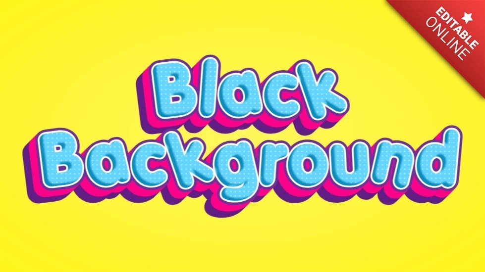 Black Background Custom Cartoonstyle 3D Text Effect Generator