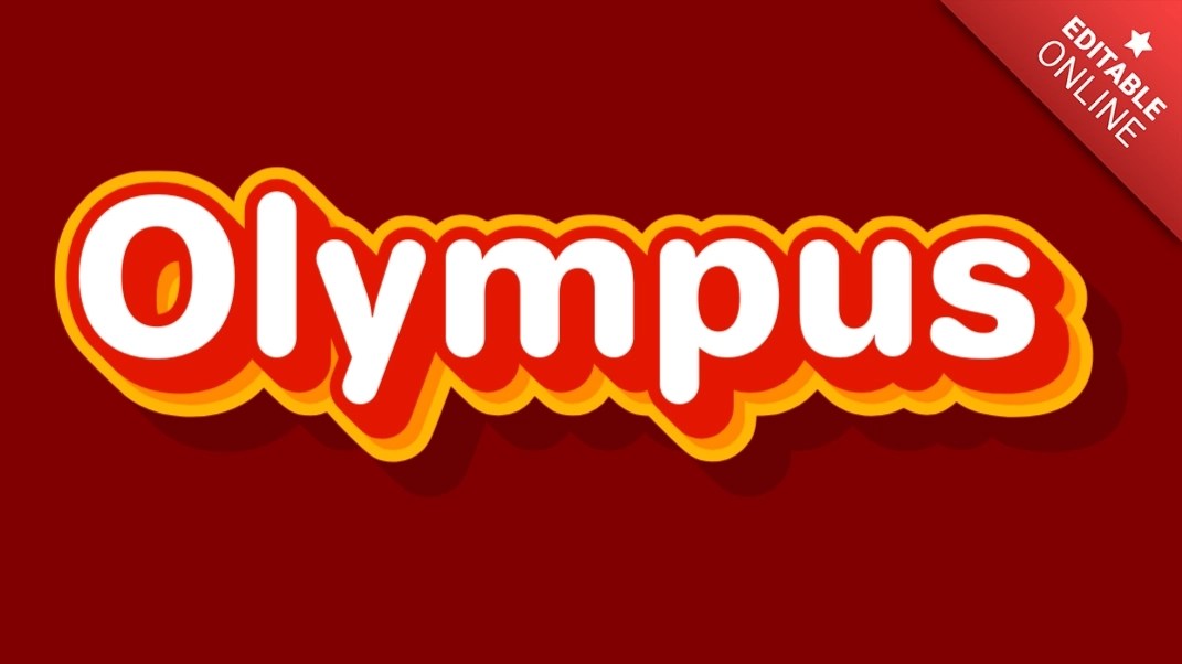 Olympus Red Yellow 3D Sticker Text Effect Generator