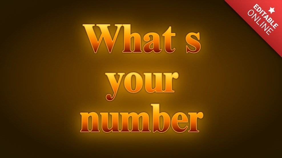 What's Your Number Gold Foil Text Effect Generator