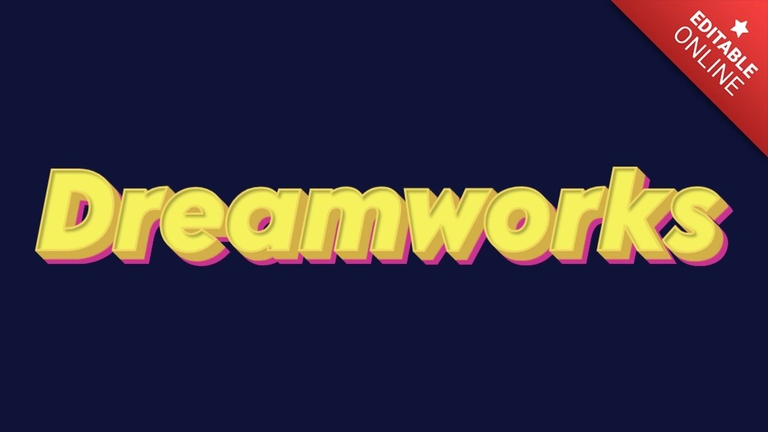 Dreamworks Yellow 3D Text Effect Generator