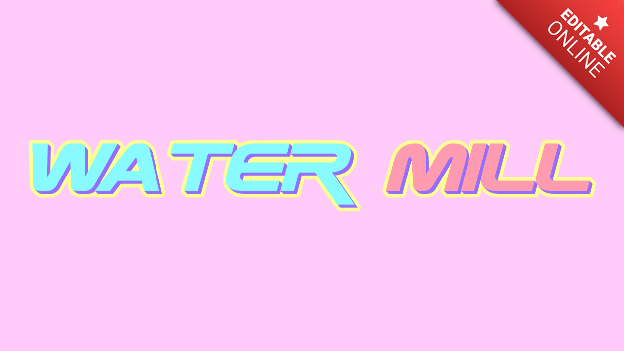 Water Mill Efecto Adhesivo Generador de Efectos de Texto